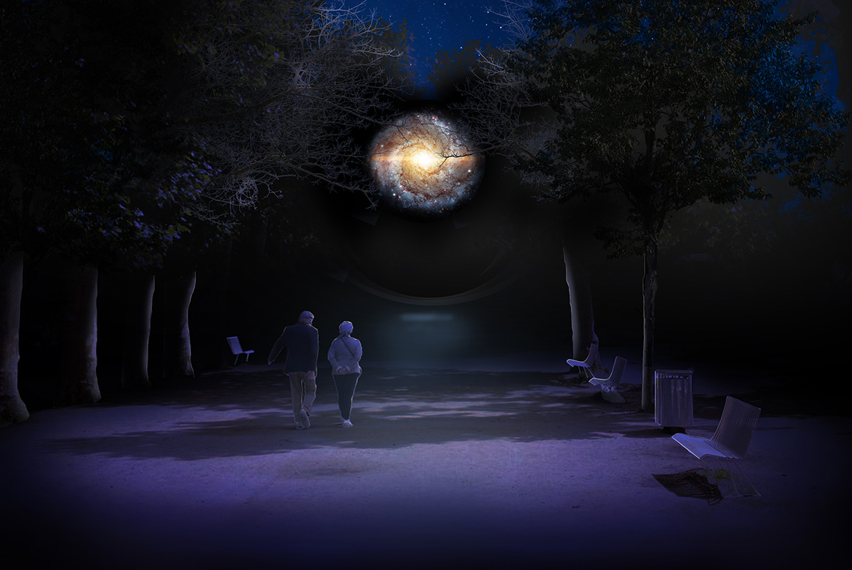 Illumination de la galaxie au Jardin des Plantes de Paris