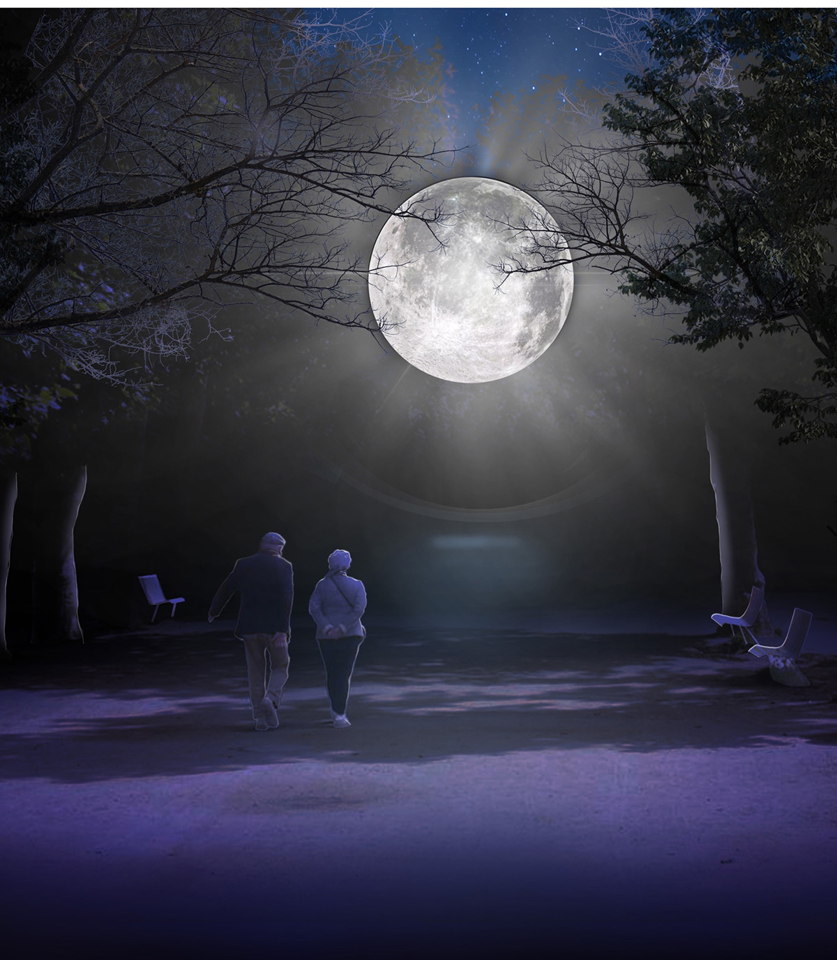 Illumination de la Lune au Jardin des Plantes de Paris