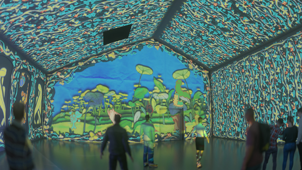 L'Hybride immersif, video mapping, Lille