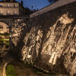 Glacis du château de Pau, fresque lumineuse de Quartiers Lumières et Laurent Meunier