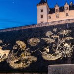 Glacis du château de Pau, fresque lumineuse de Quartiers Lumières et Laurent Meunier