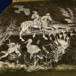 Glacis du château de Pau, fresque lumineuse de Quartiers Lumières et Laurent Meunier