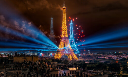 14-Juillet, Paris - Spectacle pyrotechnique avec tour Eiffel en drones - Direction artistique du show Groupe F - Illumination tour Eiffel Pierre Bideau, SNTE - Photo © Paul Second, Groupe F