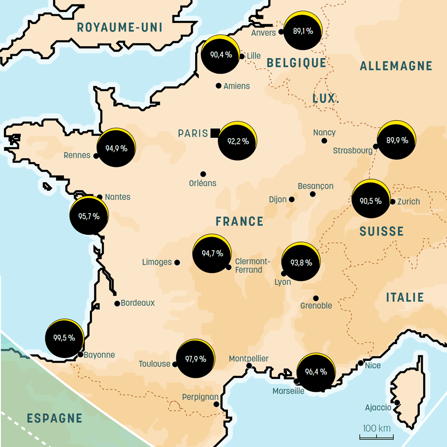 Solar eclipse French map