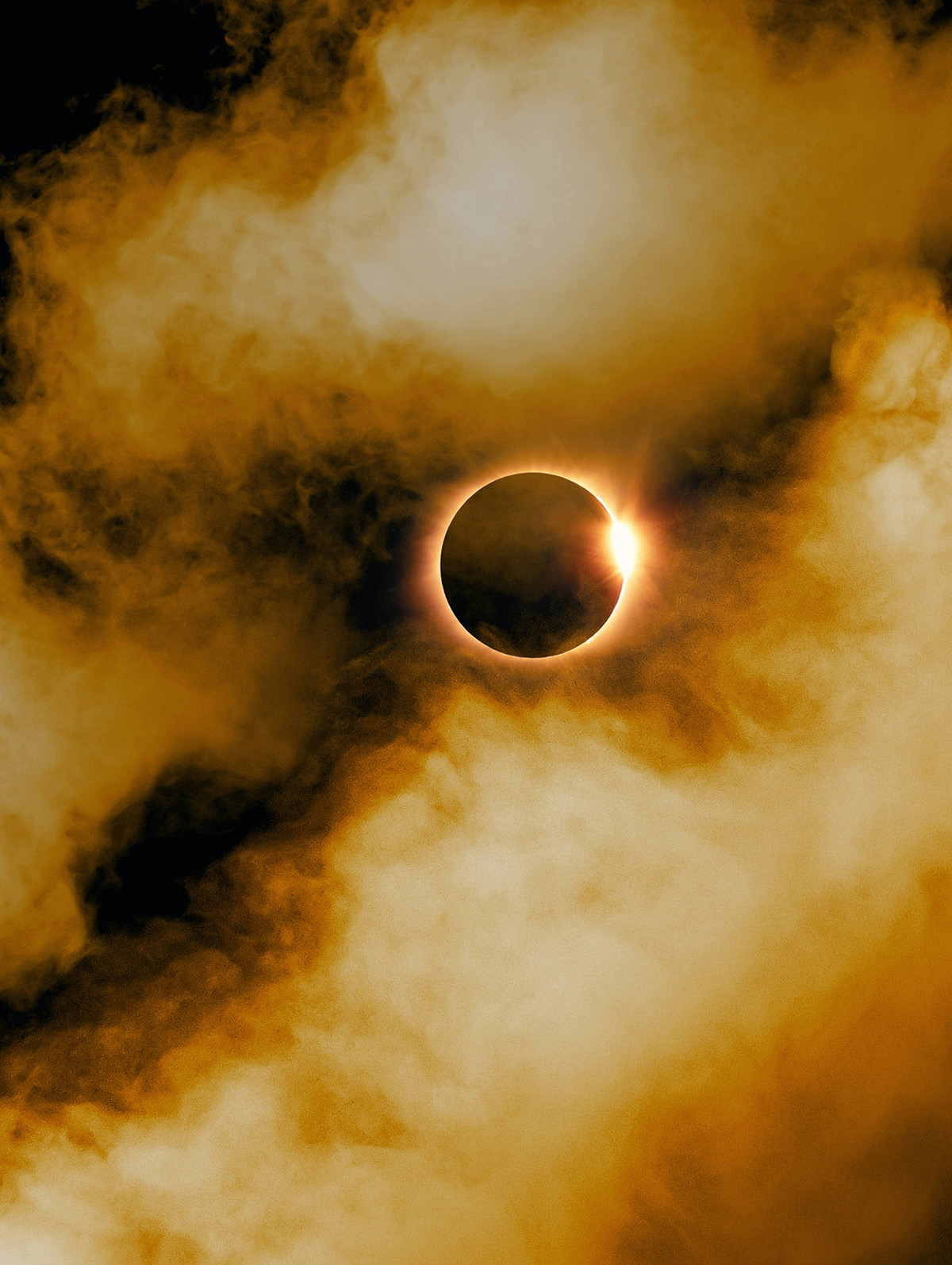 Solar eclipse in the clouds