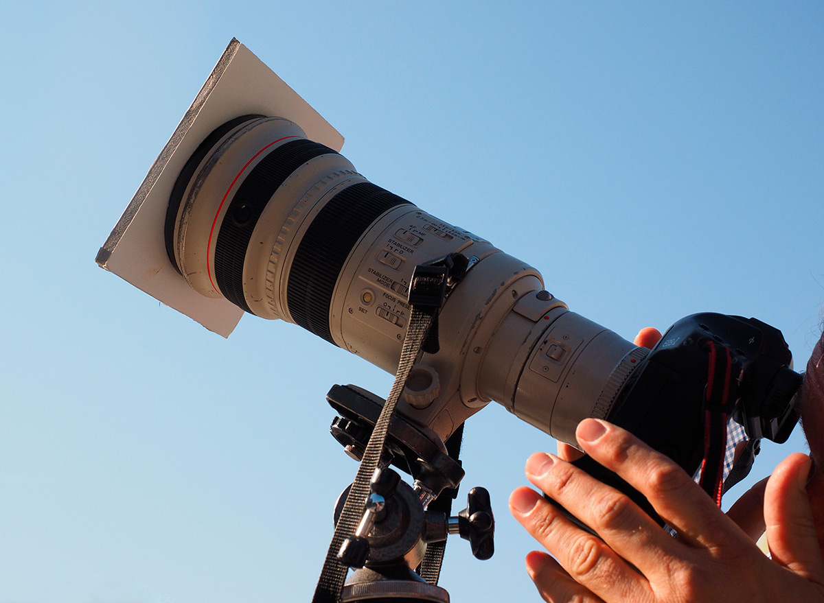 Solar eclipse filter on camera