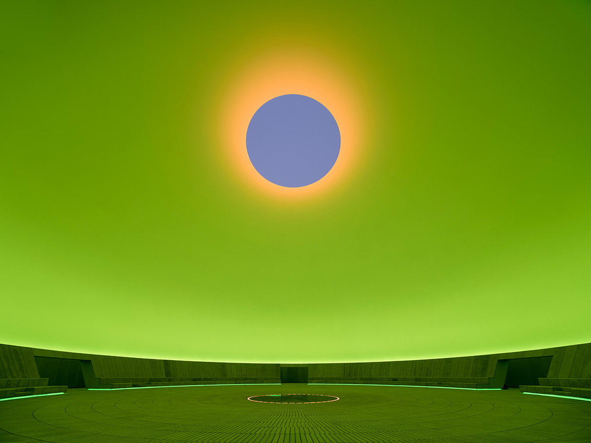 James Turrell Skyspace, As Seen Below, Aarhus, Denmark, 2026 - Dome during Sunset