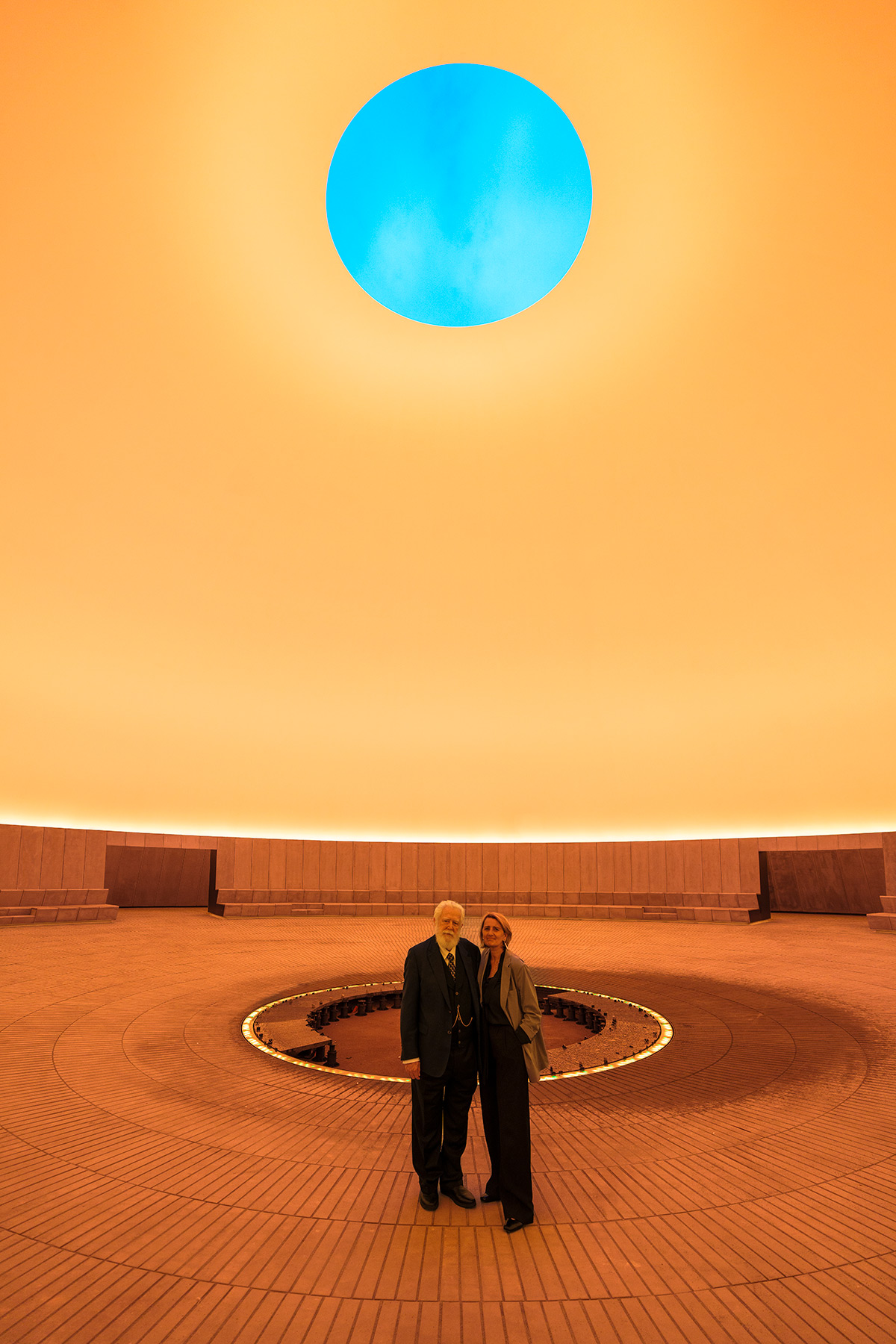 James Turrell and Rebecca Matthews in the center of As Seen Below, ARoS