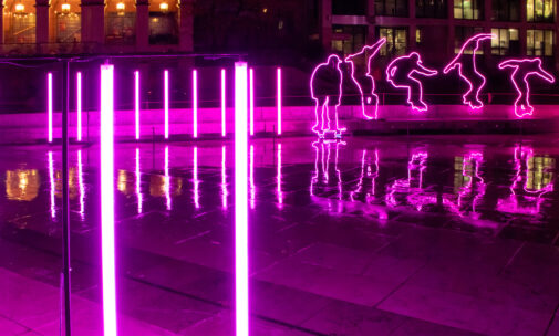 Fête des Lumières Lyon 2025 - HDV - 40 ans de skate à Lyon, place Louis Pradel, France - Artiste lumière Number 8, Rémy Bergeron - Photo © Vincent Laganier, Light ZOOM Lumière